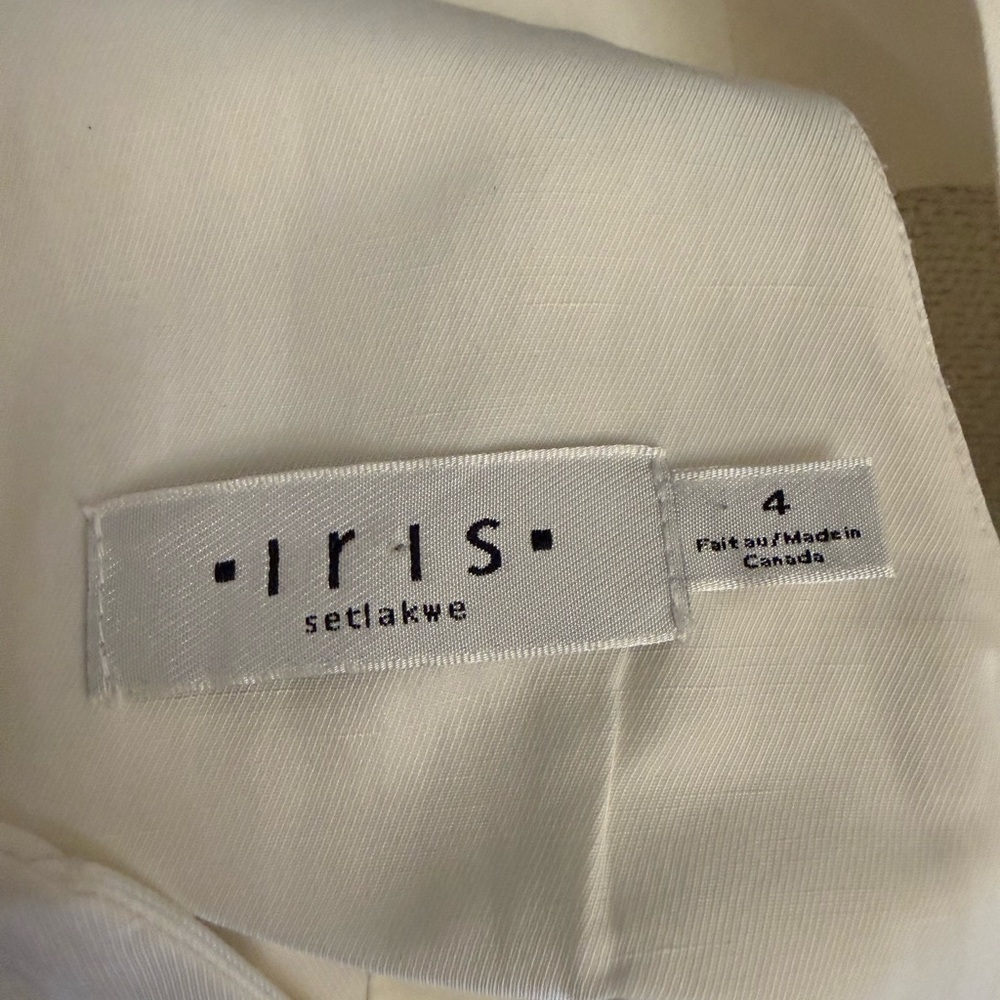 White Dress Canadian Designer Iris Setlakwe Elegant Bridal, Rehearsal Dinner, - Picture 6 of 7